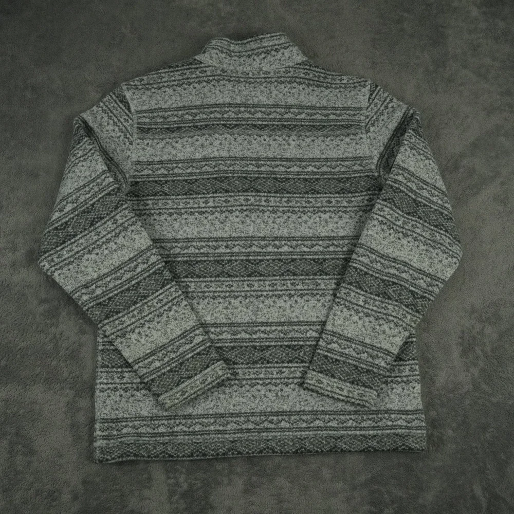 The North Face Gordon Lyons 1/4 Zip Pullover Mens M Grey Fair Isle Aztec CUG5